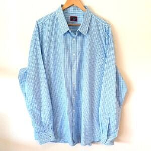 Untuckit Blue And Green Check Plaid Shirt Big And Tall XXXLC